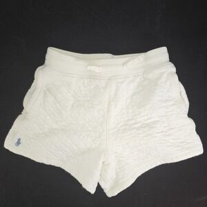 Polo Ralph Lauren Girls Quilted Cotton Shorts White 6X Drawstring Lounge Casual